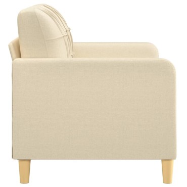 vidaXL Καναπές Διθέσιος Κρεμ Υφασμάτινος 138x77x80cm 1 τεμ.