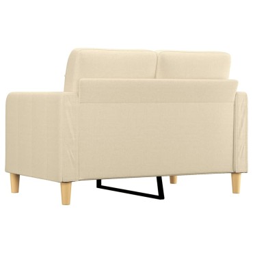 vidaXL Καναπές Διθέσιος Κρεμ Υφασμάτινος 138x77x80cm 1 τεμ.