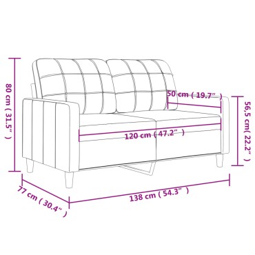 vidaXL Καναπές Διθέσιος Κρεμ Υφασμάτινος 138x77x80cm 1 τεμ.