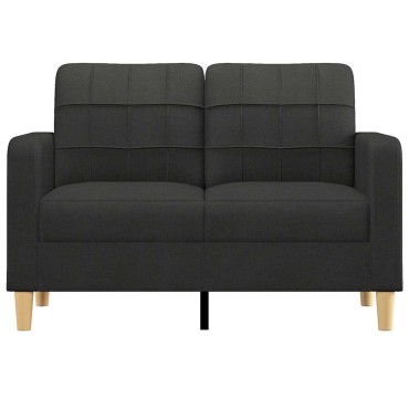 vidaXL Καναπές Διθέσιος Μαύρο Υφασμάτινος 138x77x80cm 1 τεμ.