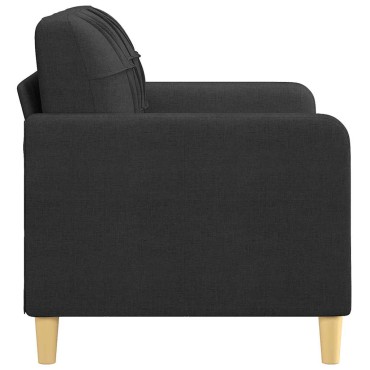 vidaXL Καναπές Διθέσιος Μαύρο Υφασμάτινος 138x77x80cm 1 τεμ.