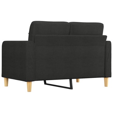 vidaXL Καναπές Διθέσιος Μαύρο Υφασμάτινος 138x77x80cm 1 τεμ.