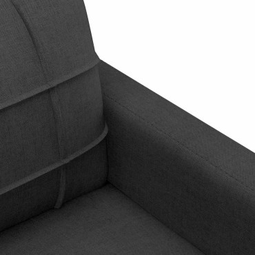 vidaXL Καναπές Διθέσιος Μαύρο Υφασμάτινος 138x77x80cm 1 τεμ.
