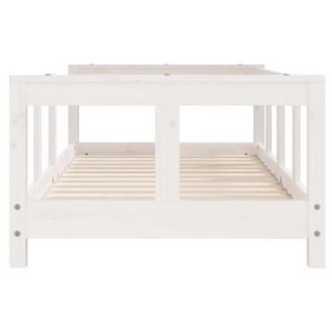 vidaXL Πλαίσιο Παιδικού Κρεβατιού Λευκό 70x140cm Μασίφ Ξύλο Πεύκου 1 τεμ. - Μονό
