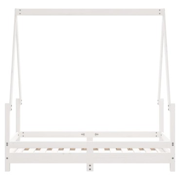 vidaXL Πλαίσιο Παιδικού Κρεβατιού Λευκό 70x140cm Μασίφ Ξύλο Πεύκου 1 τεμ. - Μονό