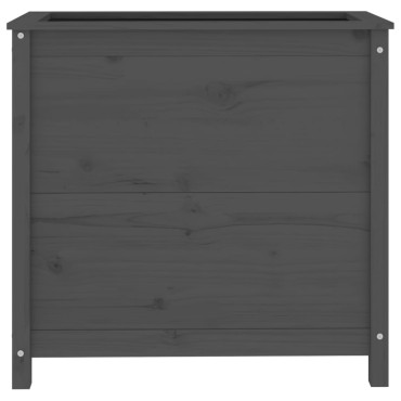 vidaXL Ζαρντινιέρα Γκρι 82,5 x 40 x 78 εκ. από Μασίφ Ξύλο Πεύκου