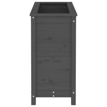 vidaXL Ζαρντινιέρα Γκρι 82,5 x 40 x 78 εκ. από Μασίφ Ξύλο Πεύκου