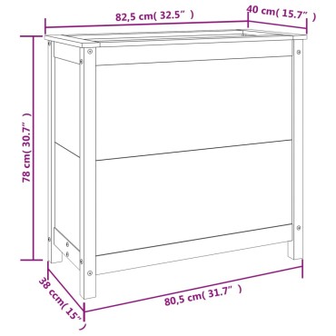 vidaXL Ζαρντινιέρα Γκρι 82,5 x 40 x 78 εκ. από Μασίφ Ξύλο Πεύκου