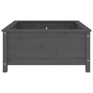 vidaXL Ζαρντινιέρα Γκρι 82,5 x 82,5 x 39 εκ. από Μασίφ Ξύλο Πεύκου