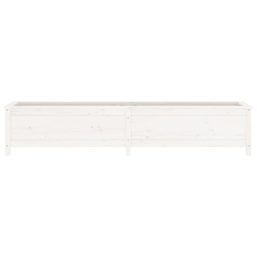 vidaXL Ζαρντινιέρα Υπερυψωμένη Λευκή 199,5x40x39 εκ. Μασίφ Ξύλο Πεύκου