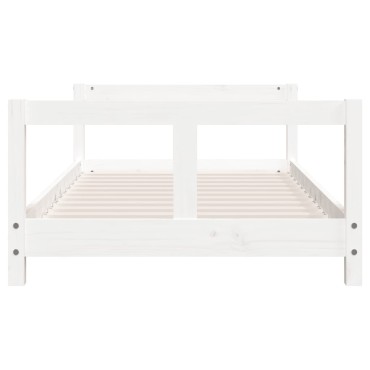 vidaXL Πλαίσιο Παιδικού Κρεβατιού Λευκό 80x160cm Μασίφ Ξύλο Πεύκου 1 τεμ. - Μονό