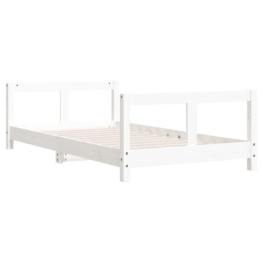 vidaXL Πλαίσιο Παιδικού Κρεβατιού Λευκό 80x160cm Μασίφ Ξύλο Πεύκου 1 τεμ. - Μονό