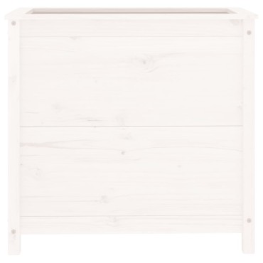 vidaXL Ζαρντινιέρα Λευκή 82,5 x 40 x 78 εκ. από Μασίφ Ξύλο Πεύκου