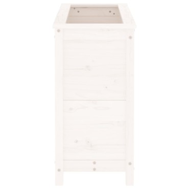 vidaXL Ζαρντινιέρα Λευκή 82,5 x 40 x 78 εκ. από Μασίφ Ξύλο Πεύκου