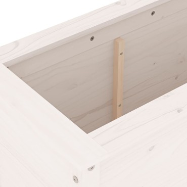 vidaXL Ζαρντινιέρα Λευκή 82,5 x 40 x 78 εκ. από Μασίφ Ξύλο Πεύκου