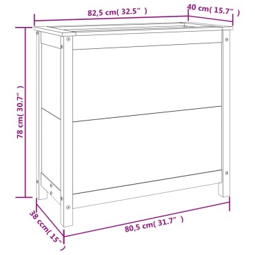 vidaXL Ζαρντινιέρα Λευκή 82,5 x 40 x 78 εκ. από Μασίφ Ξύλο Πεύκου