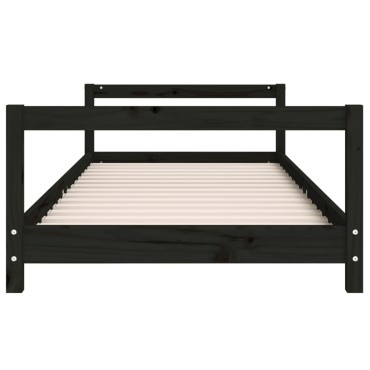 vidaXL Πλαίσιο Παιδικού Κρεβατιού Μαύρο 90x200cm Μασίφ Ξύλο Πεύκου 1 τεμ. - Μονό