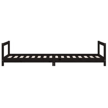 vidaXL Πλαίσιο Παιδικού Κρεβατιού Μαύρο 90x200cm Μασίφ Ξύλο Πεύκου 1 τεμ. - Μονό