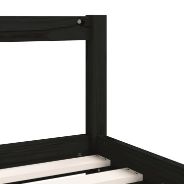vidaXL Πλαίσιο Παιδικού Κρεβατιού Μαύρο 90x200cm Μασίφ Ξύλο Πεύκου 1 τεμ. - Μονό