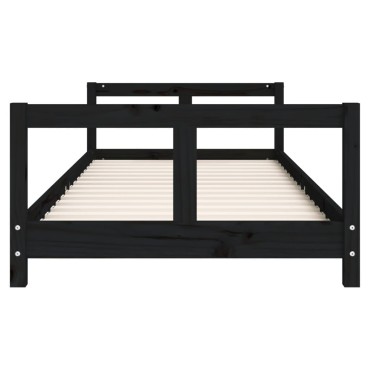 vidaXL Πλαίσιο Παιδικού Κρεβατιού Μαύρο 80x200cm Μασίφ Ξύλο Πεύκου 1 τεμ. - Μονό