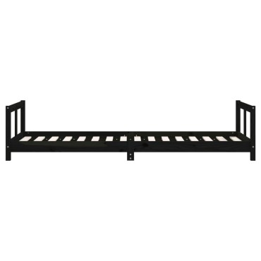 vidaXL Πλαίσιο Παιδικού Κρεβατιού Μαύρο 80x200cm Μασίφ Ξύλο Πεύκου 1 τεμ. - Μονό
