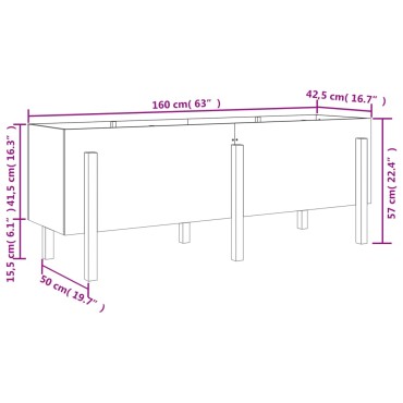 vidaXL Ζαρντινιέρα Υπερυψωμένη 160x50x57 εκ. Μασίφ Ξύλο Ψευδοτσούγκας