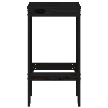vidaXL Σκαμπό Μπαρ 2 τεμ. Μαύρα 40x36x75cm από Μασίφ Ξύλο Πεύκου