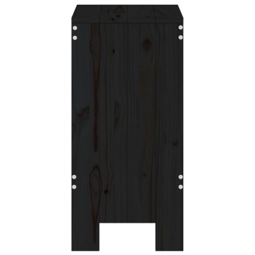 vidaXL Σκαμπό Μπαρ 2 τεμ. Μαύρα 40x36x75cm από Μασίφ Ξύλο Πεύκου