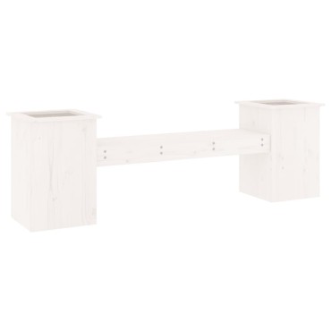 vidaXL Ζαρντινιέρα Παγκάκι Λευκό 184,5x39,5x56,5cm Μασίφ Ξύλο Πεύκου 1 τεμ.