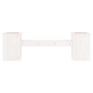 vidaXL Ζαρντινιέρα Παγκάκι Λευκό 184,5x39,5x56,5cm Μασίφ Ξύλο Πεύκου 1 τεμ.