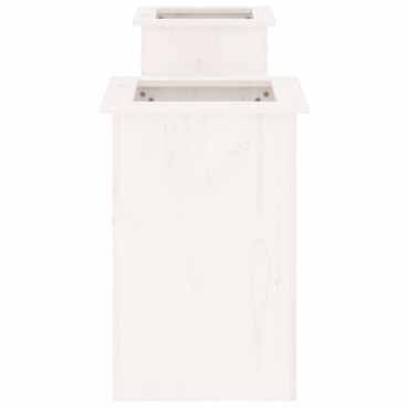 vidaXL Ζαρντινιέρα Παγκάκι Λευκό 184,5x39,5x56,5cm Μασίφ Ξύλο Πεύκου 1 τεμ.