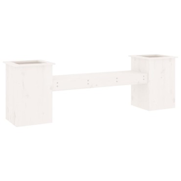 vidaXL Ζαρντινιέρα Παγκάκι Λευκό 184,5x39,5x56,5cm Μασίφ Ξύλο Πεύκου 1 τεμ.