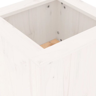 vidaXL Ζαρντινιέρα Παγκάκι Λευκό 184,5x39,5x56,5cm Μασίφ Ξύλο Πεύκου 1 τεμ.
