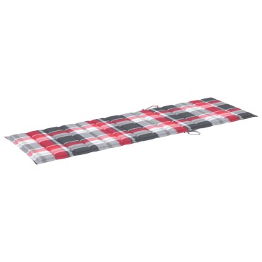 vidaXL Μαξιλάρι Ξαπλώστρας Κόκκινο Καρό 200x60x3cm από Ύφασμα Oxford