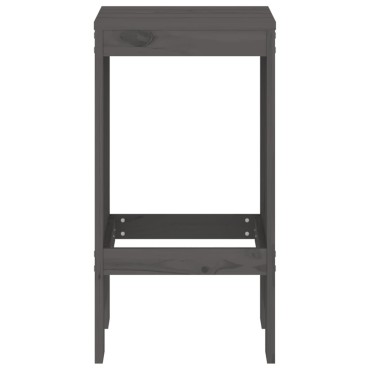 vidaXL Σκαμπό Μπαρ 2 τεμ. Γκρι 40x36x75cm από Μασίφ Ξύλο Πεύκου