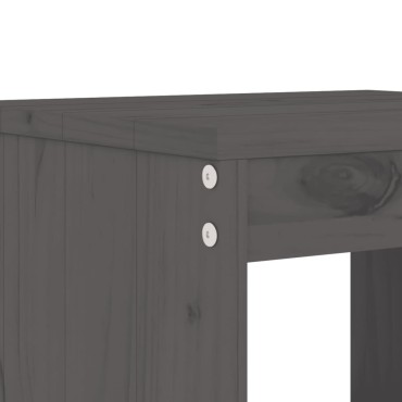 vidaXL Σκαμπό Μπαρ 2 τεμ. Γκρι 40x36x75cm από Μασίφ Ξύλο Πεύκου