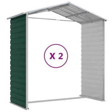 vidaXL Αποθήκη Κήπου Πράσινη 191x215x198 εκ. Γαλβανισμένο Ατσάλι