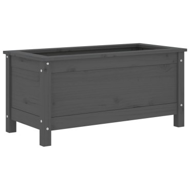 vidaXL Ζαρντινιέρα Γκρι 82,5 x 40 x 39 εκ. από Μασίφ Ξύλο Πεύκου
