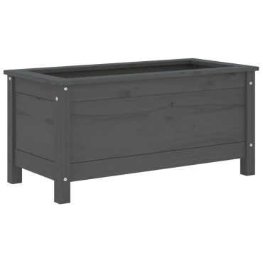 vidaXL Ζαρντινιέρα Γκρι 82,5 x 40 x 39 εκ. από Μασίφ Ξύλο Πεύκου