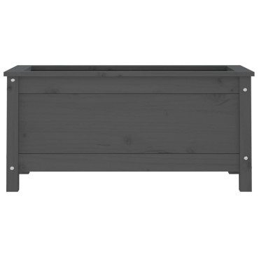 vidaXL Ζαρντινιέρα Γκρι 82,5 x 40 x 39 εκ. από Μασίφ Ξύλο Πεύκου