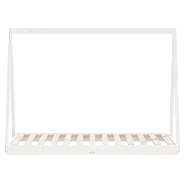 vidaXL Πλαίσιο Παιδικού Κρεβατιού Λευκό 80x160cm Μασίφ Ξύλο Πεύκου 1 τεμ. - Μονό