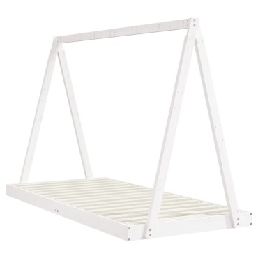 vidaXL Πλαίσιο Παιδικού Κρεβατιού Λευκό 90x200cm Μασίφ Ξύλο Πεύκου 1 τεμ. - Μονό