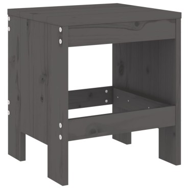 vidaXL Σκαμπό Κήπου 2 τεμ. Γκρι 40x36x45cm από Μασίφ Ξύλο Πεύκου