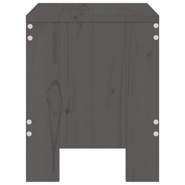 vidaXL Σκαμπό Κήπου 2 τεμ. Γκρι 40x36x45cm από Μασίφ Ξύλο Πεύκου