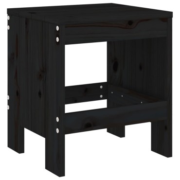 vidaXL Σκαμπό Κήπου 2 τεμ. Μαύρα 40x36x45cm από Μασίφ Ξύλο Πεύκου