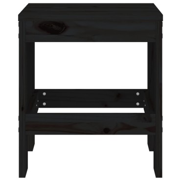 vidaXL Σκαμπό Κήπου 2 τεμ. Μαύρα 40x36x45cm από Μασίφ Ξύλο Πεύκου