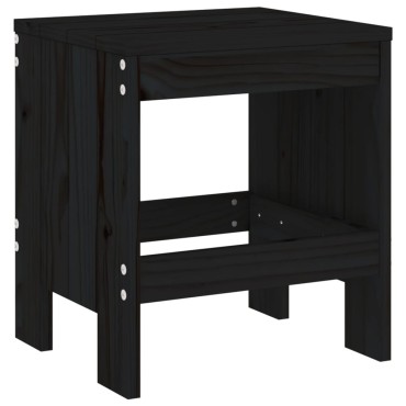 vidaXL Σκαμπό Κήπου 2 τεμ. Μαύρα 40x36x45cm από Μασίφ Ξύλο Πεύκου
