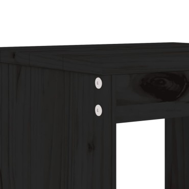 vidaXL Σκαμπό Κήπου 2 τεμ. Μαύρα 40x36x45cm από Μασίφ Ξύλο Πεύκου