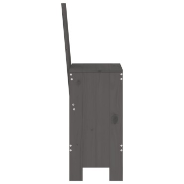 vidaXL Σκαμπό Μπαρ 2 τεμ. Γκρι 40x42x120cm από Μασίφ Ξύλο Πεύκου