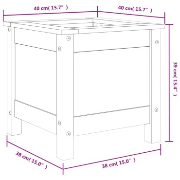 vidaXL Ζαρντινιέρα Κήπου 40 x 40 x 39 εκ. από Μασίφ Ξύλο Πεύκου